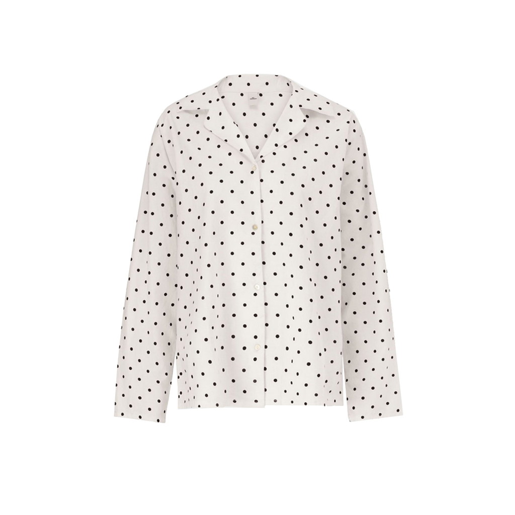 Becksöndergaard Dot Pyjama Set in Weiss von Becksöndergaard vorne Hemd
