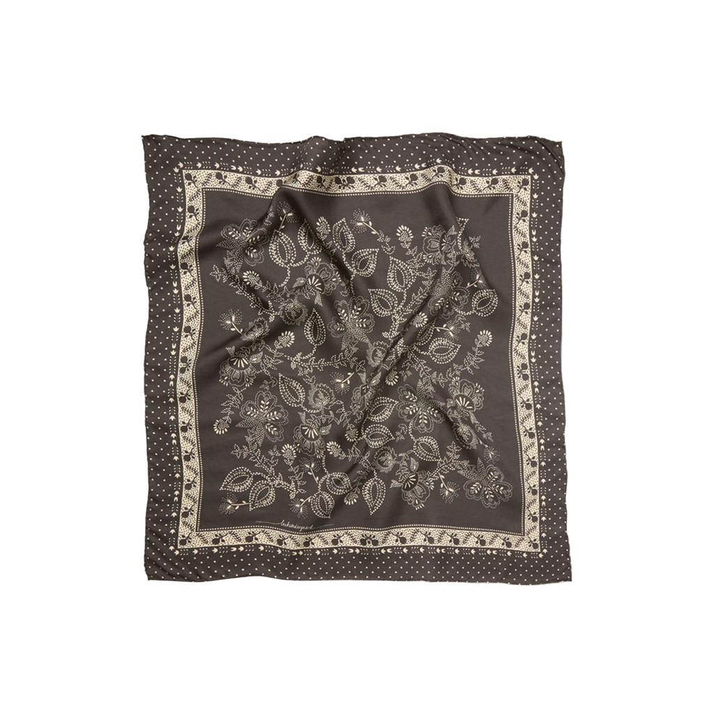 Becksöndergaard Dotted Flora Sia Foulard mit mehrfarbigem Muster in Dunkelbraun von Becksöndergaard vorne