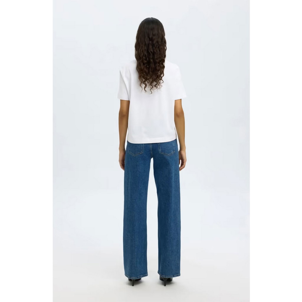 Selected Wide Bea-Kori Jeans Denimblau von Selected Model hinten