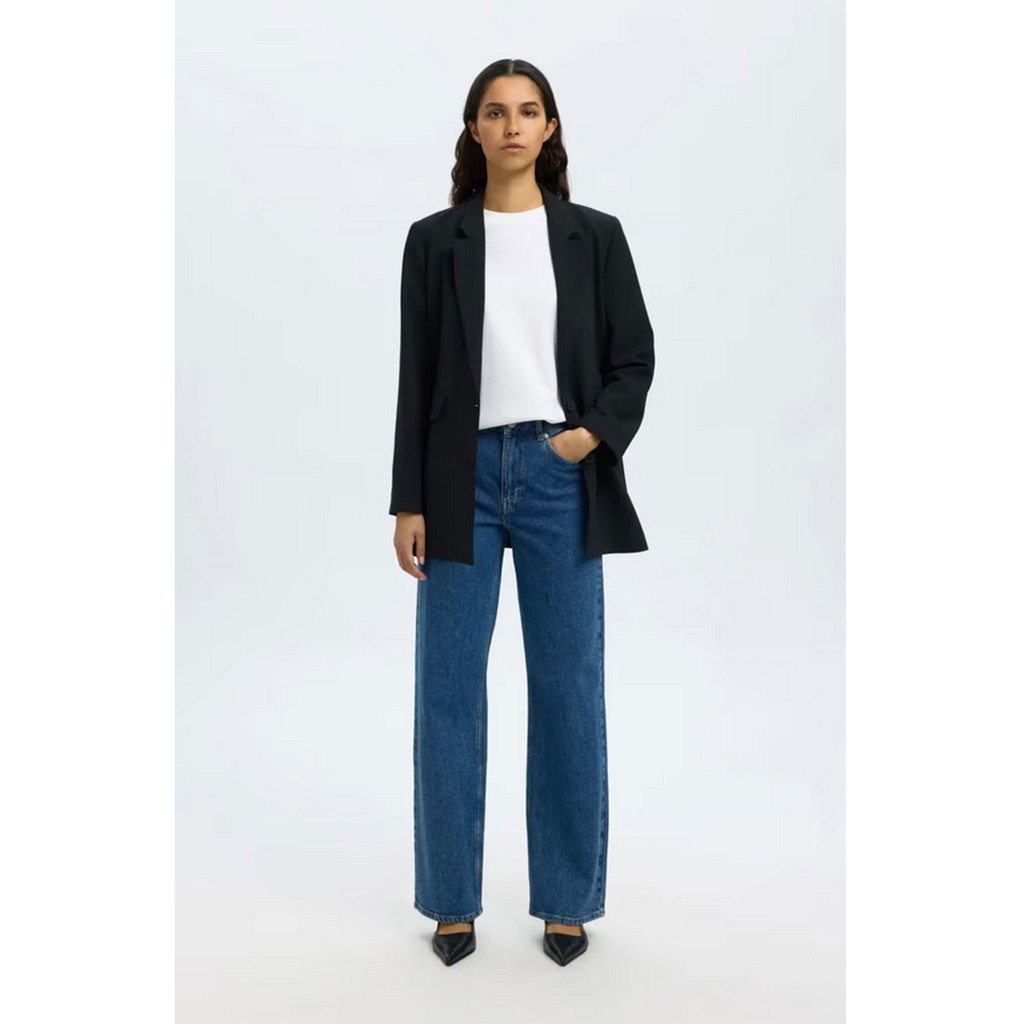 Selected Wide Bea-Kori Jeans Denimblau von Selected Model vorne